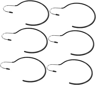 VANZACK 6 Piezas Organizador de Bufandas Colgador de Plástico para Bufandas Cinturones y Corbatas Soporte Multifuncional para Armario Ahorro de Espacio Fácil Instalación Color Negro