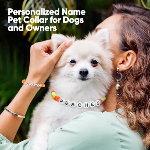 image for Smile lab Personalized Beaded Dog Collar Custom with Pet Name and Lett