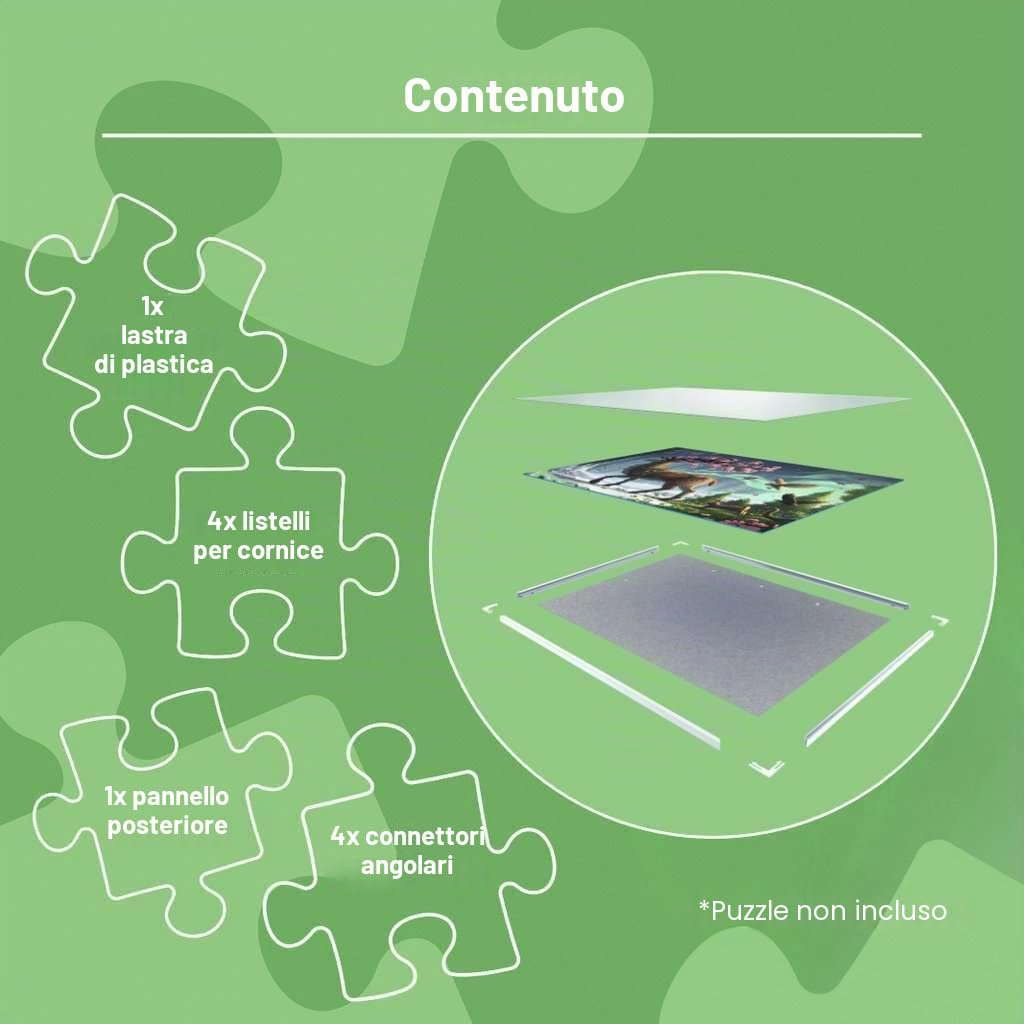 Cornice per puzzle Ravensburger, bianca, 17901, dimensioni 70,4 x 50,4 cm, adatta per puzzle da 1000 pezzi