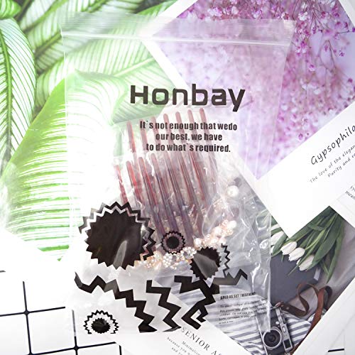Honbay 2Pcs 7 Teeth Hair Side Combs Pearl Crystal Rhinestone Floral Twist Combs Rhinestone Flower Hairpin Decorative Hair Combs Accessories For Women (2 Style) #TOP6