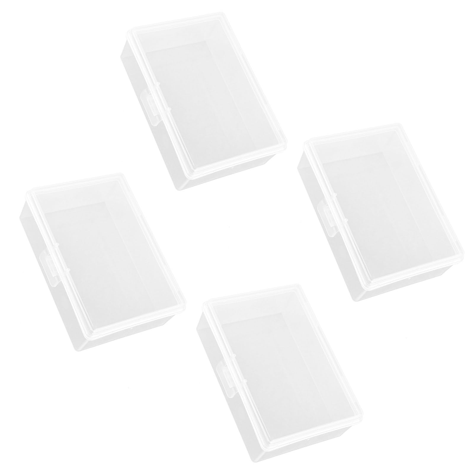 Piceioep 4Pcs Clear Card Holder Boxes Playing Game Card Storage Box Containers for Banks, Business, Game Easy to Use Business