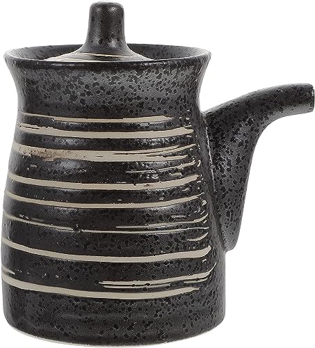 Vinagrera con tapa automática, vinagrera para salsa de soja, botella de aceite, jarabe de café, 1 pieza, botella de cerámica para vinagre, vertedor de vinagre, botella de condimento exquisita, tarro p