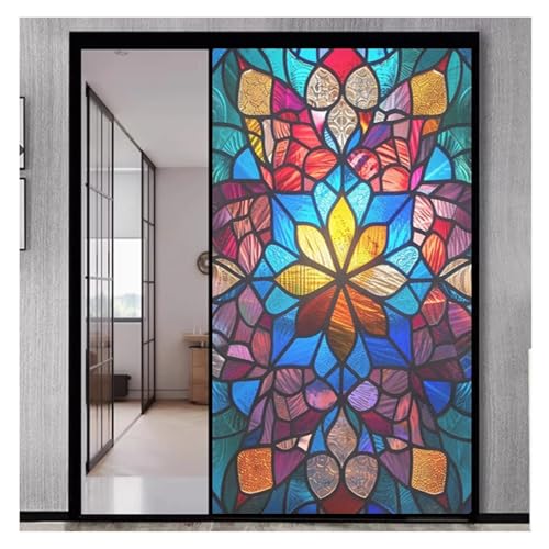 Película esmerilada for Ventana de Vidrio con patrón de Estilo de Iglesia, Pegatina for Ventana con protección Solar(40cmx60cm)