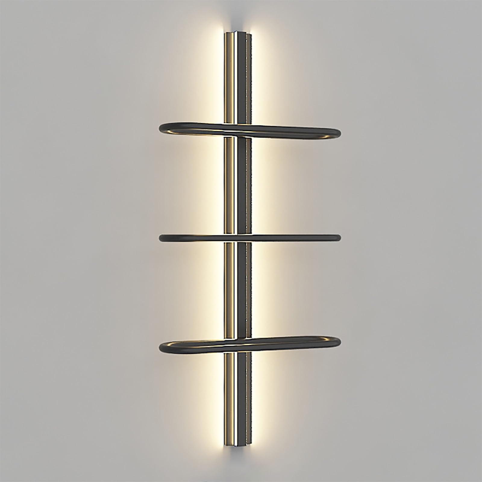 Casier à vin mural moderne LED étagère bouteilles suspendue 61x25cm