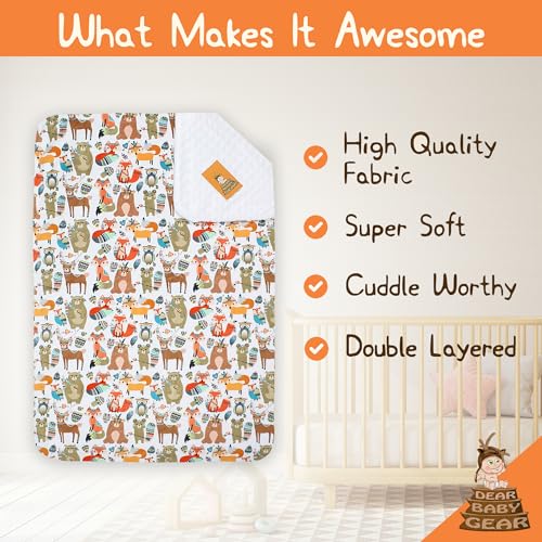 Image of Dear Baby Gear - Premium Car Seat Infant Blanket - Soft Swaddle Blanket for Baby Girls and Boys, Plush Blankets - Adorable Designs, Comfortable Fabric - Tribal Animals(40 x 30 inches)