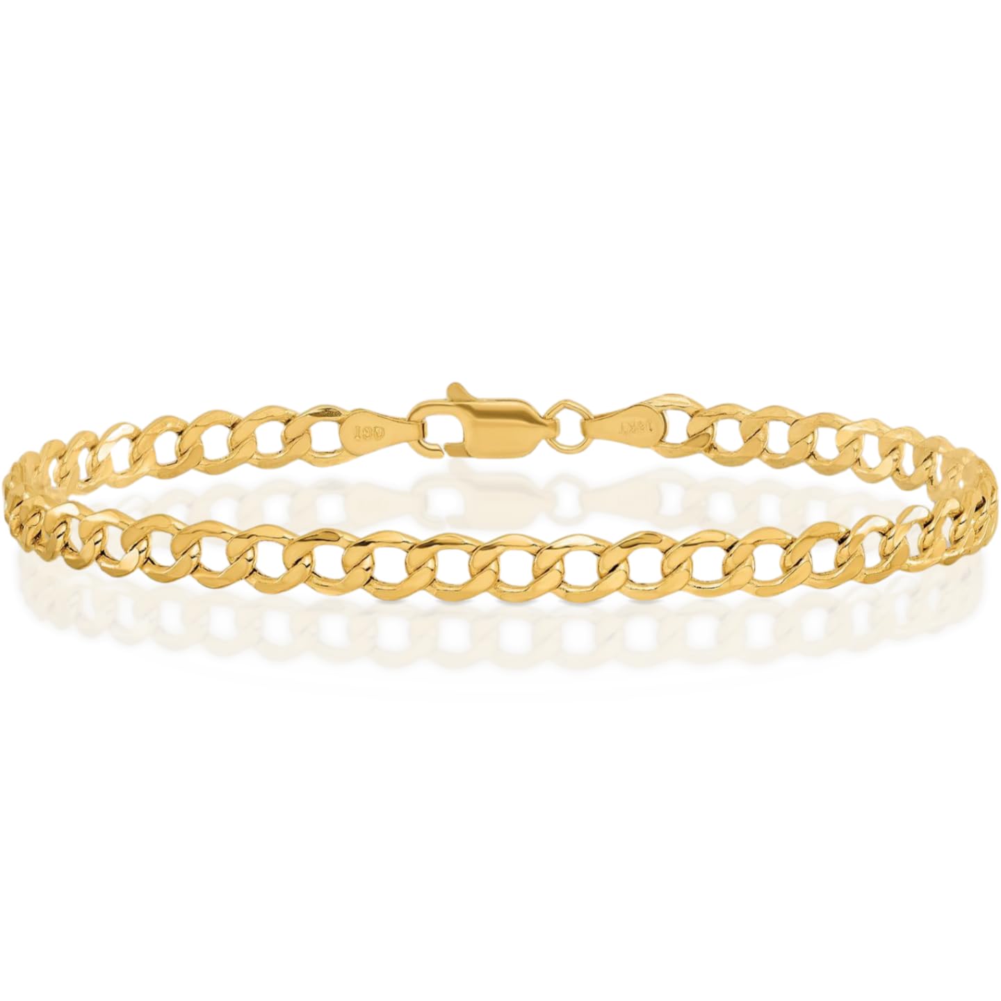 IceCarats 14K Solid Yellow Gold 4.3mm Curb Link Chain Bracelet