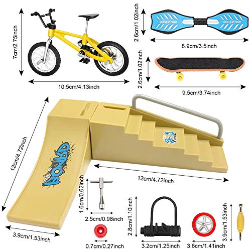 image for WYNN 17PCS Mini Finger Toys Set, Finger Skateboard Park Ramp Toys Fing