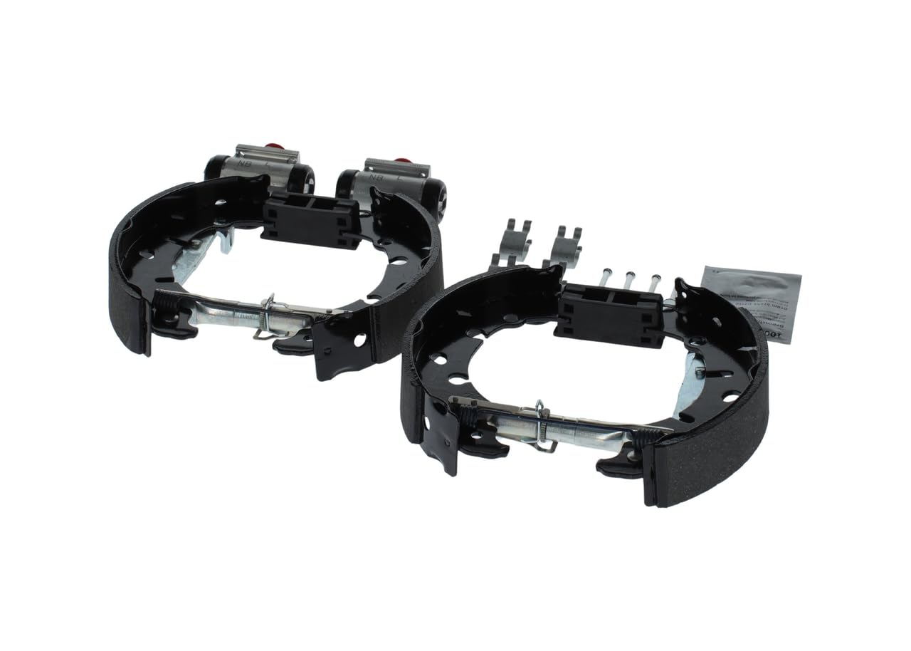 BOSCH Kit ganasce freno 0204114625 | Kit freno a tamburo posteriore - 1 set preassemblato, 2 cilindri freno a ruota, 4 ganasce freno