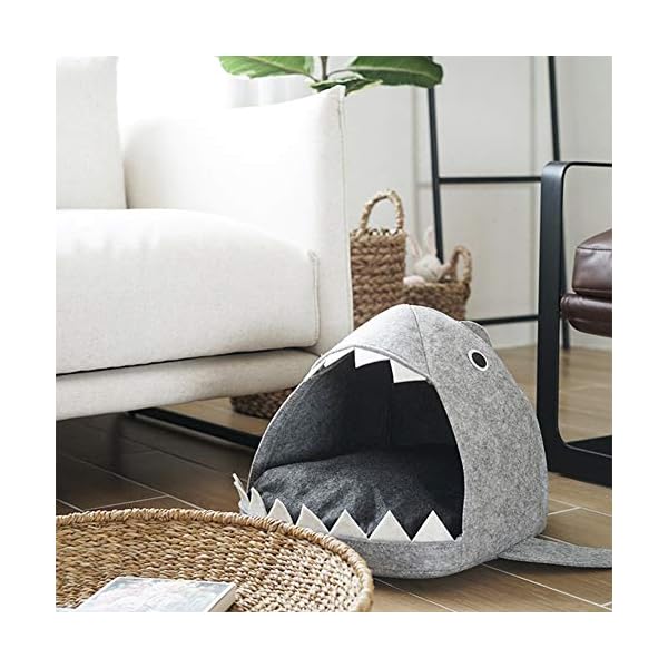 EisEyen Filz Hai Katzenhöhle Katzen Kuschelhöhle Hundebett Haustier Katzenbett Hundesofa Katzensofa 33.0 cm * 54 cm * 64 cm – Bild 3