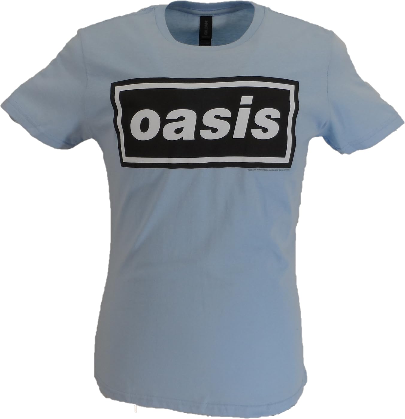 Mazeys Ladies Official Oasis T Shirts (UK, Alpha, XXL, Regular, Regular, Sky Blue)