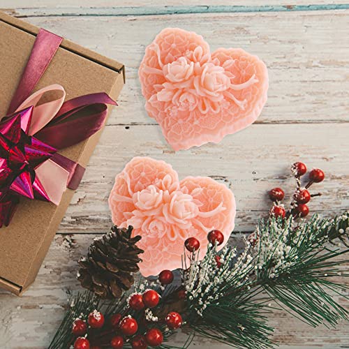 4 Types Rose Heart Soap Silicone Mold 3D Flower Love Shape Fondant Mold Handmade Cake Chocolate Candy Resin Candle Soap Beeswax Floral Craft Valentine's Day Wedding Decor #TOP2