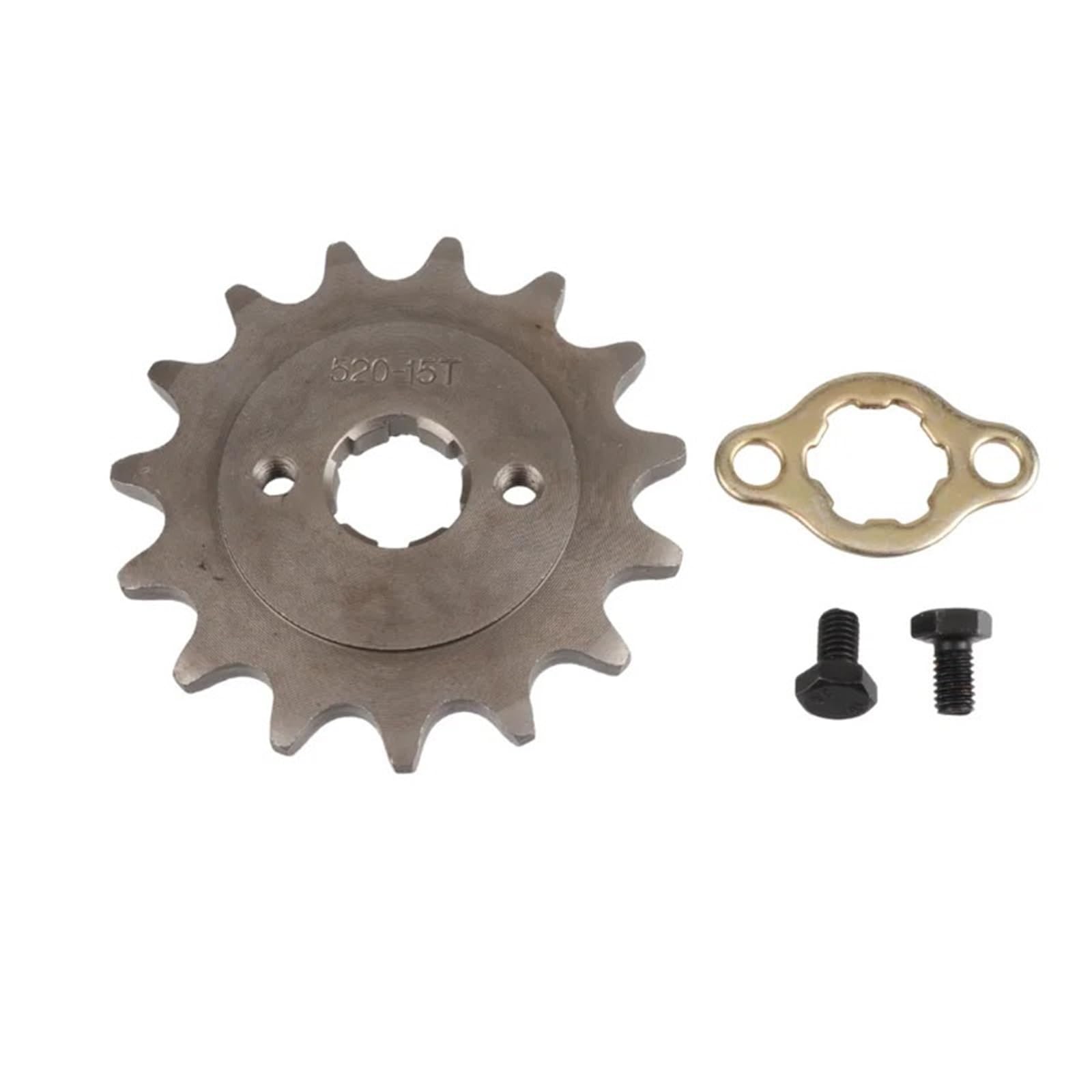 EJUOYO Chain Sprocket 520-20mm 10T 11T 12T 13T 14T 15T 16T 18T 19T 20T 21T 22T Tooth Front Engine Sprocket Chain(520-20MM-15T)