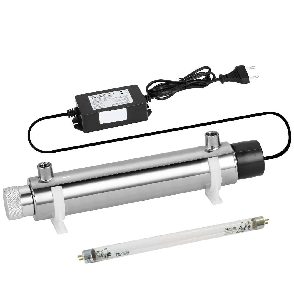 Sterilizzatore UV Acqua Completo Antibatterico con Lampada 4 watt 1 lt/min per Impianti di Filtrazione e Osmosi Inversa
