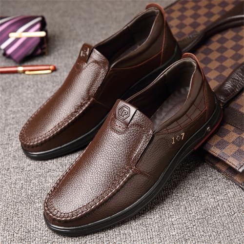Image of Veslesth Men Business Working Office Shoes Leather Walking Casual Driving Loafers Oxfords Male Luxury Party Fashion Formal Sneakers Comfort Dress Outdoor Working Walking
