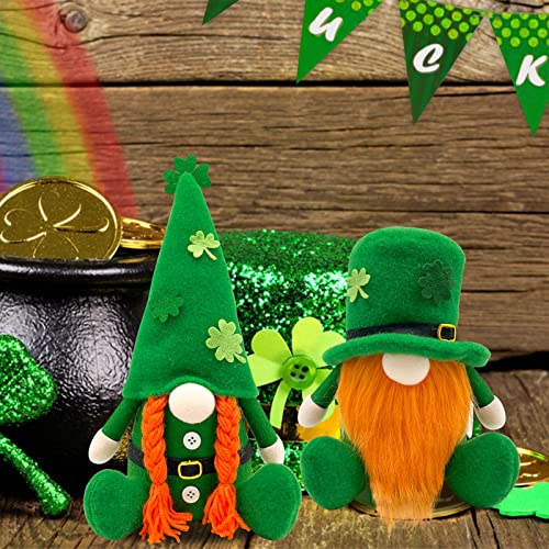 St Patricks Day Decorations - St Patricks Day Decor - Leprechaun Doll, St Patrick's Day Plush Shamrock Gnomes Decorations for Home, Office - Green St. Patricks Day Table Centerpiece - Irish Gifts - Image 6