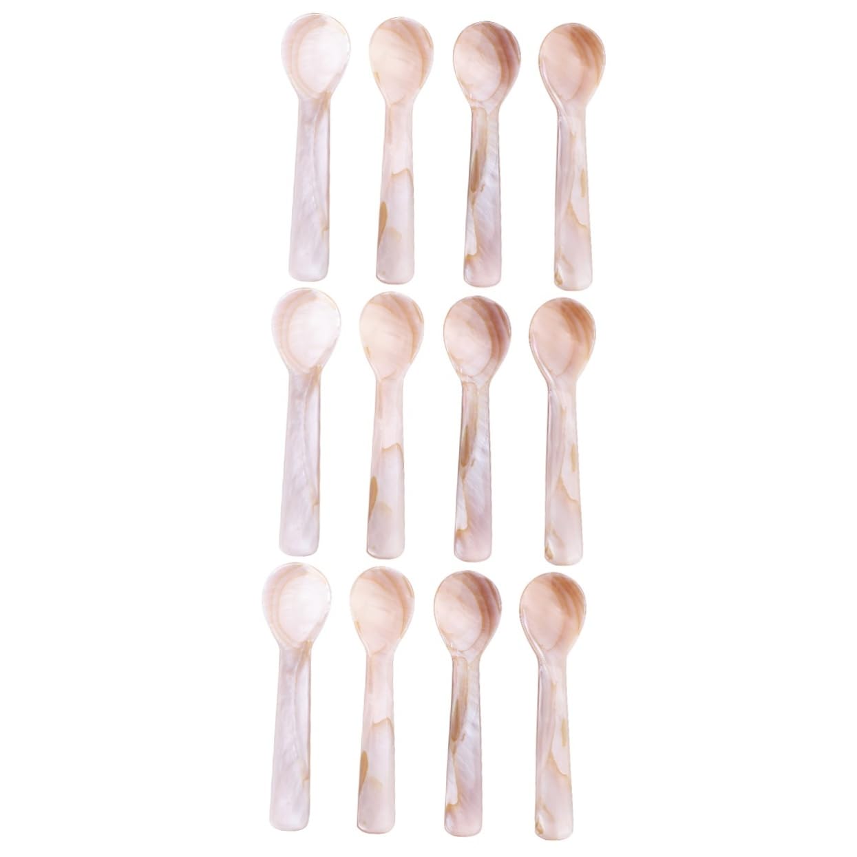 12piezas Cucharas De Concha Natural Para Café Cucharas Para Postres y Helados Para Mezclar Bebidas y Servir Dulces Casa