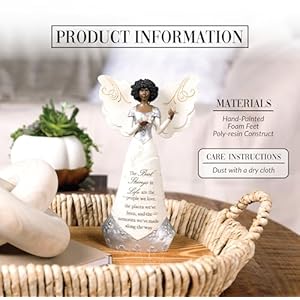 Pavilion Gift Company The Best Things in Life 8 Ebony African American Angel Figurine Religious God Jesus Christ Gift Home Decor Present