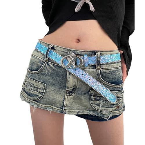 Bling Female Male Jeans Skirt Waist Belt with Adjustable Buckle Belt Universal