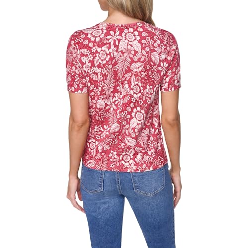 Image of Nautica Women's Crew Neck Solid Short Sleeve Sweater