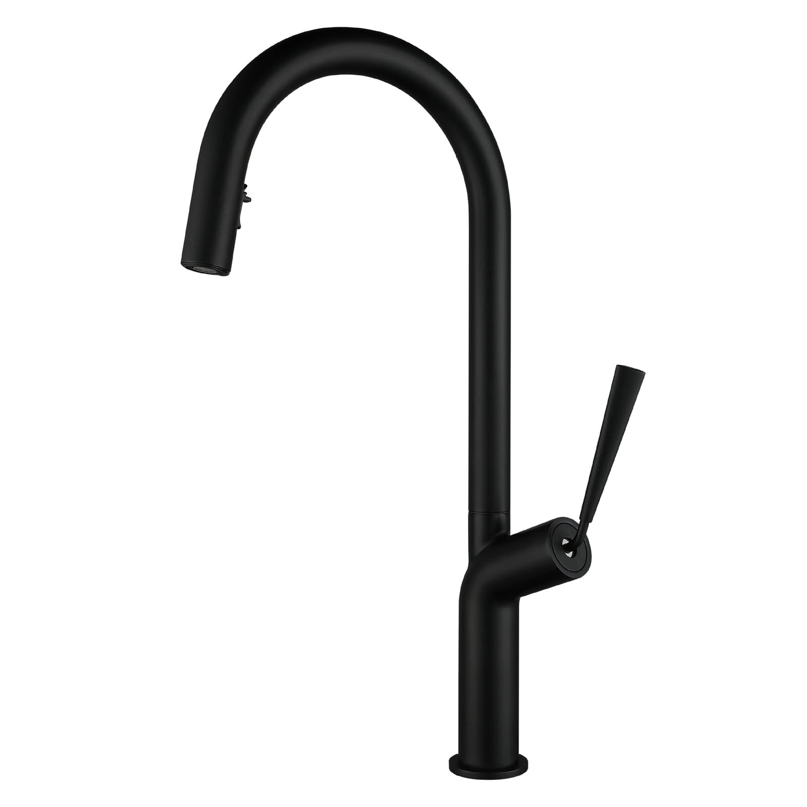 BHFPFZA Modern High Arc Kitchen Faucet with Pull Down Sprayer, Commercial Grade Single Handle Dual Function Sink Tap, Perfect for Home and Restaurant Use