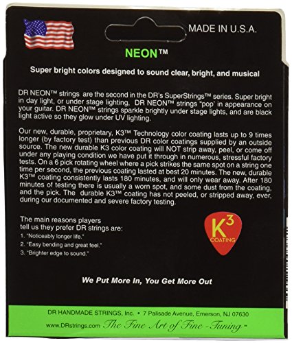 DR Strings NEON 11-50 Jeu de Cordes pour Guitare Electrique Vert - Les Beatles, Paul McCartney, John Lennon, RIngo Starr, George Harrison DR Strings NEON 11-50 Jeu de Cordes pour Guitare Electrique Vert – Image 4