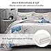 Menghomeus Floral Comforter Set King Blue Flower Pattern Printed on Grey, Soft Microfiber Bedding Lightweight Boho Bed Set for All Season (1 Comforter, 2 Pillowcases)