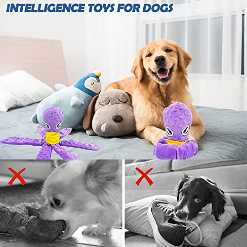 Intelligenzspielzeug für Hunde,Schnüffelspielzeug Hund,Hundespielzeug Schnupftabak,Quietschend Welpenspielzeug,Interaktives Hundespielzeug,Puzzle Toys for Dogs,Oktopus Interaktives Hundespielzeug