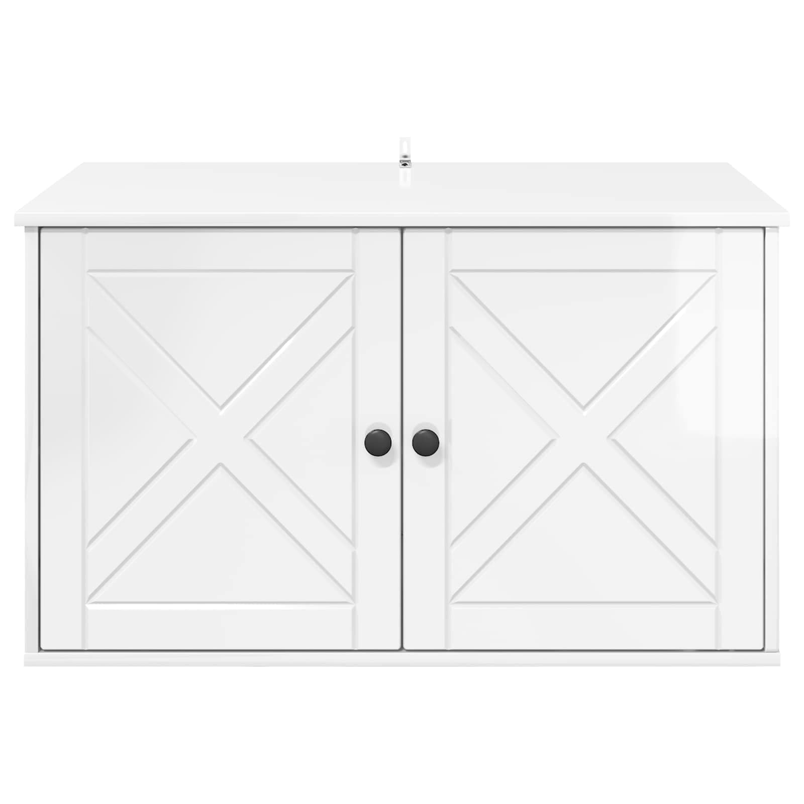 Katzenhaus Glänzend Weiß 85 x 55 x 50 cm Holzwerkstoff Stabiler Rückzugsort für Katzen geeignet für Wohnung und Wohnzimmer mit Liegemulde, Kratzbaum, Hängematte und Kratzbrett