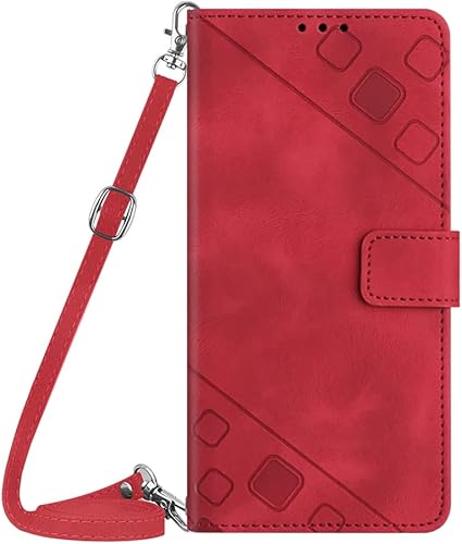 ONV Funda con tapa para iPod Touch 7 2019  Color sólido Cross-Body 1.5M Funda tipo cartera con cordón y ranura para tarjetas, funda de piel con