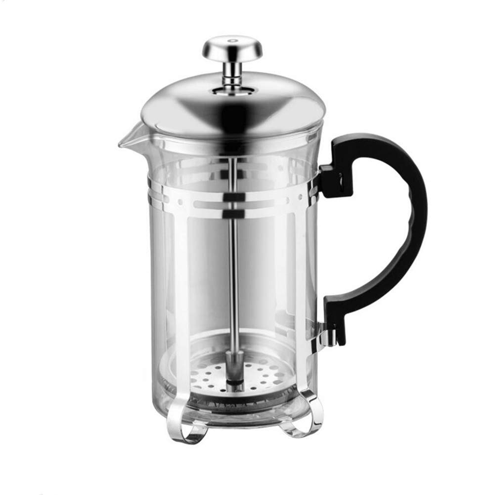 Lids Cafetera Portátil Prensa Francesa Cafetera, Olla De Prensa De Café De Vidrio Espesado, Tetera Cafetera De Té Resistente Al Calor Pote De La Cafetera del Filtro para Casa Oficina (600ml)