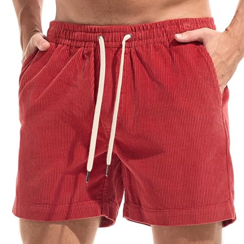 Short en velours côtelé homme 14,7 cm à cordon de serrage
