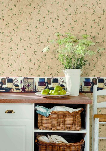 Cenefa de cisne negro con acabado premium York Wallcoverings modelo BG1613BD 3
