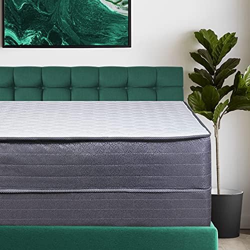 Greaton 10 Inch Hybrid Plush Mattress with 8 Inch Box Spring, Mattresses for Perfect Feel, Provide Equal Level Body Support and Correct Posture, Fully Assembled, Full, White