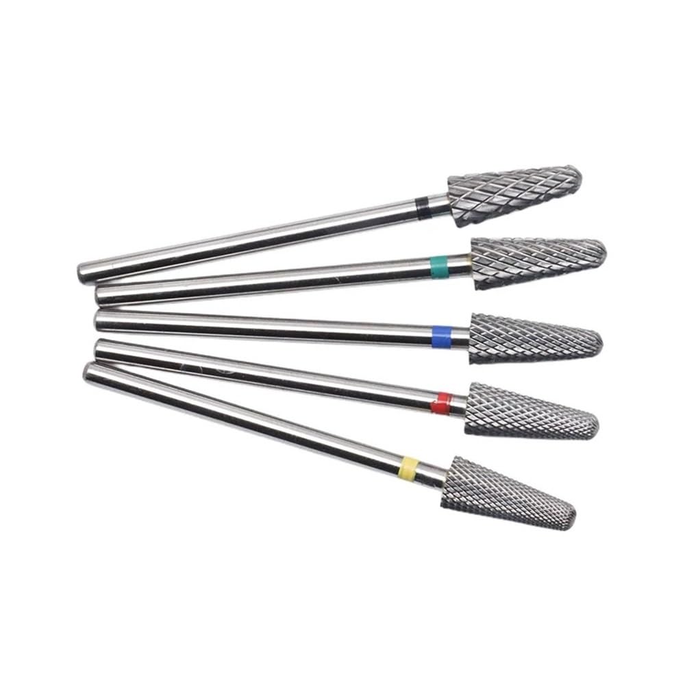 Broca Profesional for Uñas De Carburo De Tungsteno Con Forma De Paraguas for Eliminación De Cutículas Y Trabajos De Detalle De Uñas(5pcs)
