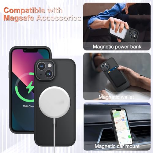Image of YENAPOON for iPhone 15 Plus Case, Matte Magnetic Phone Case, Black