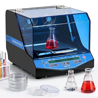 Newtry Lab Incubator Shaker 2-in-1 Scientific Incu-Shaker with Temperature & Time Settings, 50–300 rpm, 5–60°C, 20 mm Circumferential Rotation