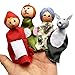 KingbeefLIU 4 Pcs Enfants Petit Chaperon Rouge Loup Fée Marionnette à Doigt Conte Jouet Jouet Entraînement À La Maison Enfants Jouer Maison Tôt pour Enseigner Jouets Amusants 4 pièces