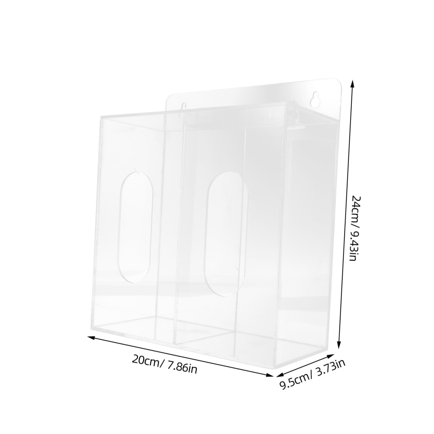 VALICLUD Distributeur Mural en Acrylique pour Moufles et Masques avec Deux Compartiments, Design Gain de Place, pour Laboratoires et Environnements Professionnels