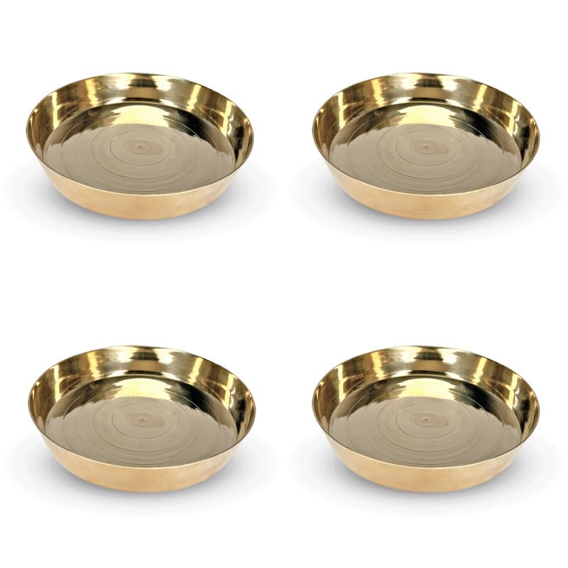 TORPPEZA Brass plain Design heavy plate for store kumkum, haldi, akshat, prashad/heavy small thali for pooja purpose round shape plate (Size - 10.2cm) Pack of 3 (B0CBWRMMV9) Amazon Price History, Amazon Price Tracker