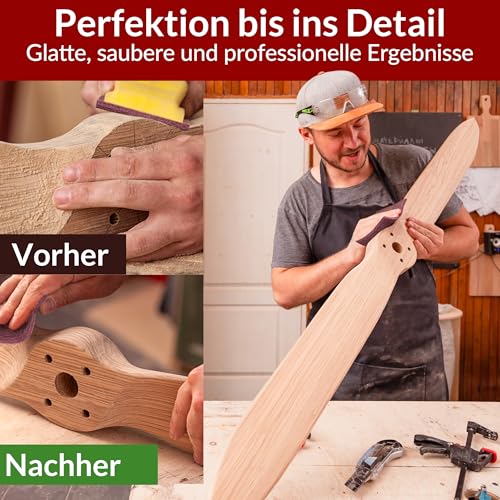 Phorin® Schleifvlies 5 m × 100 mm Korn 240 – Schleifschwamm ist extrem robust und langlebig - Schleifpad optimal geeignet für Lack, Holz, Metall, Edelstahl uvm.