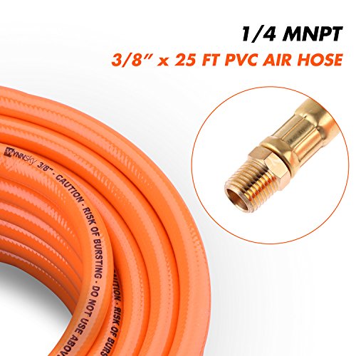 Wynnsky 3/8" X 25Ft Pvc Air Compressor Hose Kit With 17 Piece Air Tool And Air Compressor Accessories Kit #TOP5