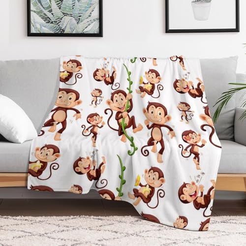 Couverture polaire cartoon monkey, le cadeau réconfortant parfait - 5
