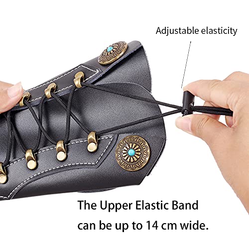 Sopoger Archery Arm Guard Leather Bow Sleeve Forearm Guard Traditional Protective Armguard Bow Shooting Hand Guard Gear For Adult Youth Men Women Hunting Practice (Black) #TOP1