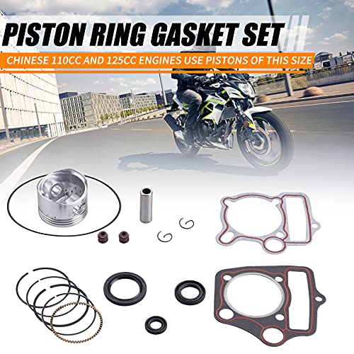 Image of Piston Rings Gasket Set 52.4mm Bore Replacement for 110cc 125cc Kazuma Taotao Sunl Coolster Roketa BMS SSR ATV Pit Bike