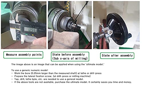 The Ultimate Handwheel | 0.5" Or Less Shaft - Out Dia 4" | 2-Type Set Screw And Revolving Knob Handle Included Can Be Used Immediately Without Any Pre-Processing Before Use. [Made In Korea] #TOP4