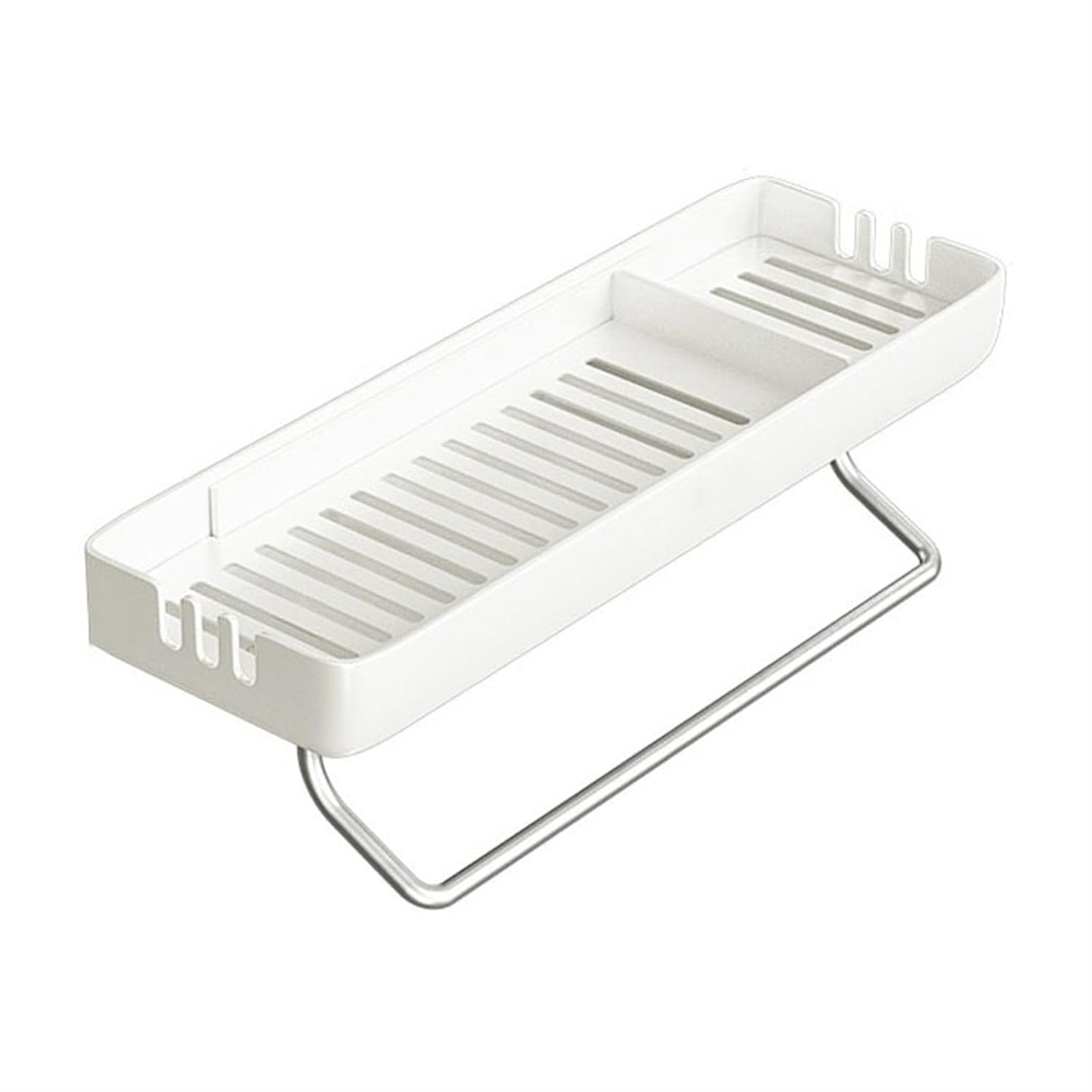 Bathroom Floating Shelves Bathroom Storage Rack Wall Mounted Shower Caddy Organizer with Towel Rack Non-Drill Plastic Storage Shelves