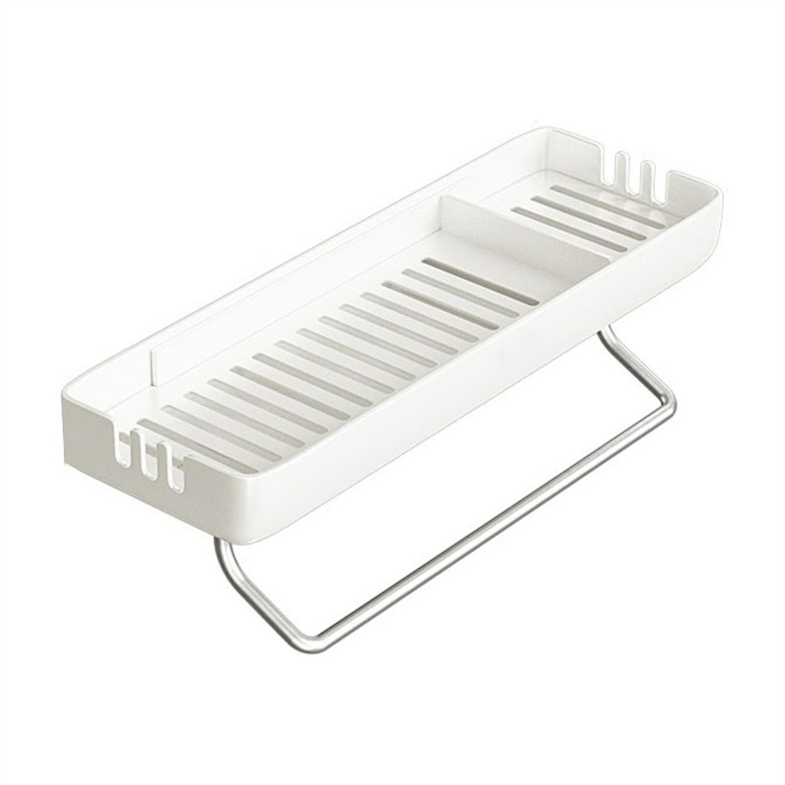 SJDPZ69KJ Organizer Rack Wall Mounted Shower Caddy Organizer with Towel Rack Non-Drill Plastic Storage Shelves Beige Rv Accessories