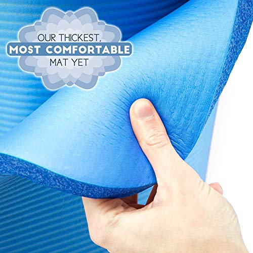 Image of GENERIC 8 mm Extra Thick Yoga and Exercise Mat Anti Skid with Carrying Strap for Gym Workout and Flooring Exercise