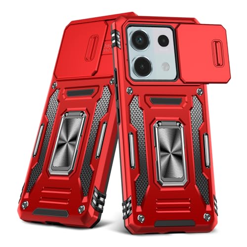 YULNCUZ �Ή� Redmi Note 13 Pro 5G �p�� �P�[�X �����O�t�� �X���C�h���J�����J�o�[ �ϏՌ� �X�^���h�@�\ �ԍڃz���_�[ �����Y�ی� �Ή� Xiaomi Poco X6 5G �p�� �X�}�z�P�[�X PC TPU�o���p�[ �h�o �l�C