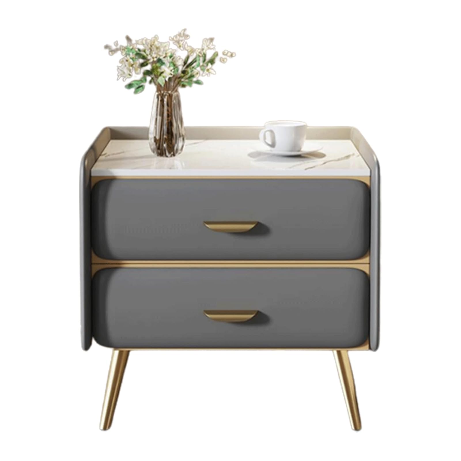 Moderno Mesita de Noche de Pino con Microfibra Mesa Auxiliar sin Instalación Mueble Moderno para el Hogar Estilo Contemporáneo y Funcional Ideal para Dormitorio.